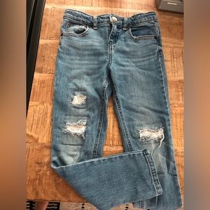 Sequined Patch Distressed Jeans